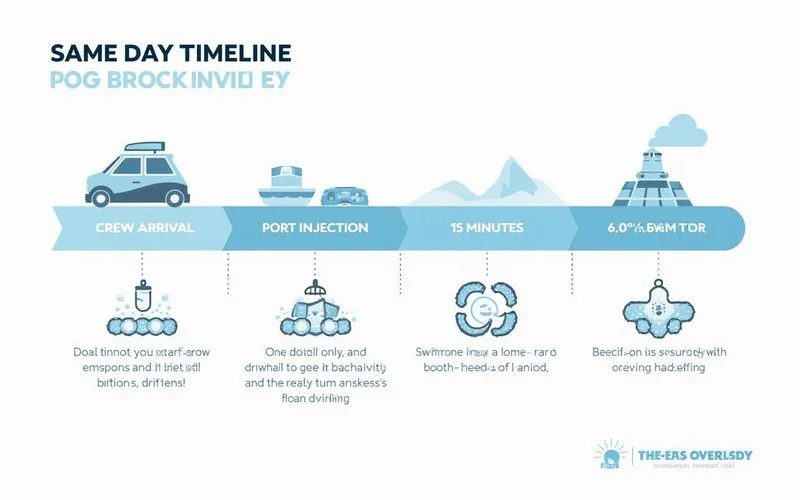 Same-day pool deck timeline